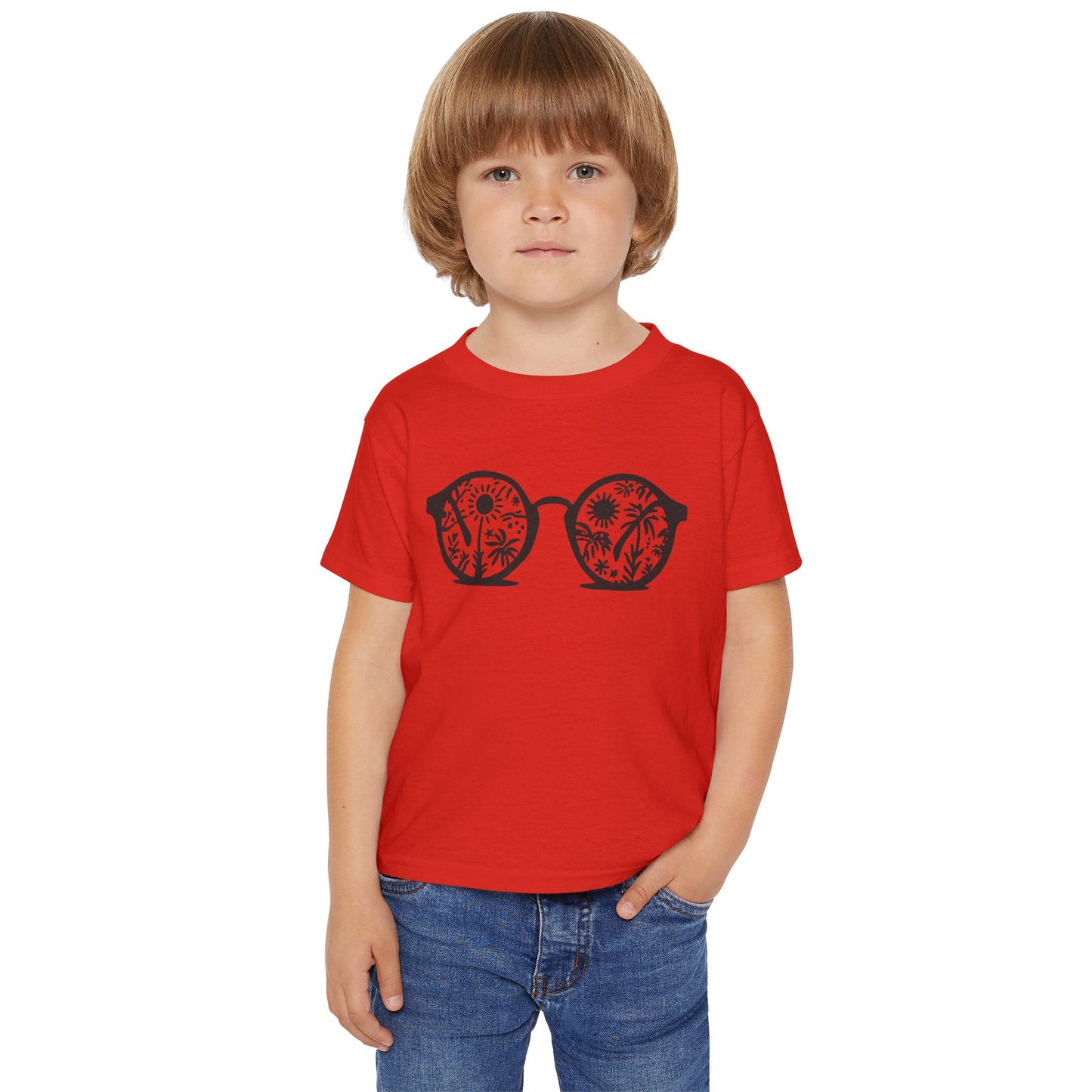 Toddler Floral Sunglasses Graphic T-Shirt