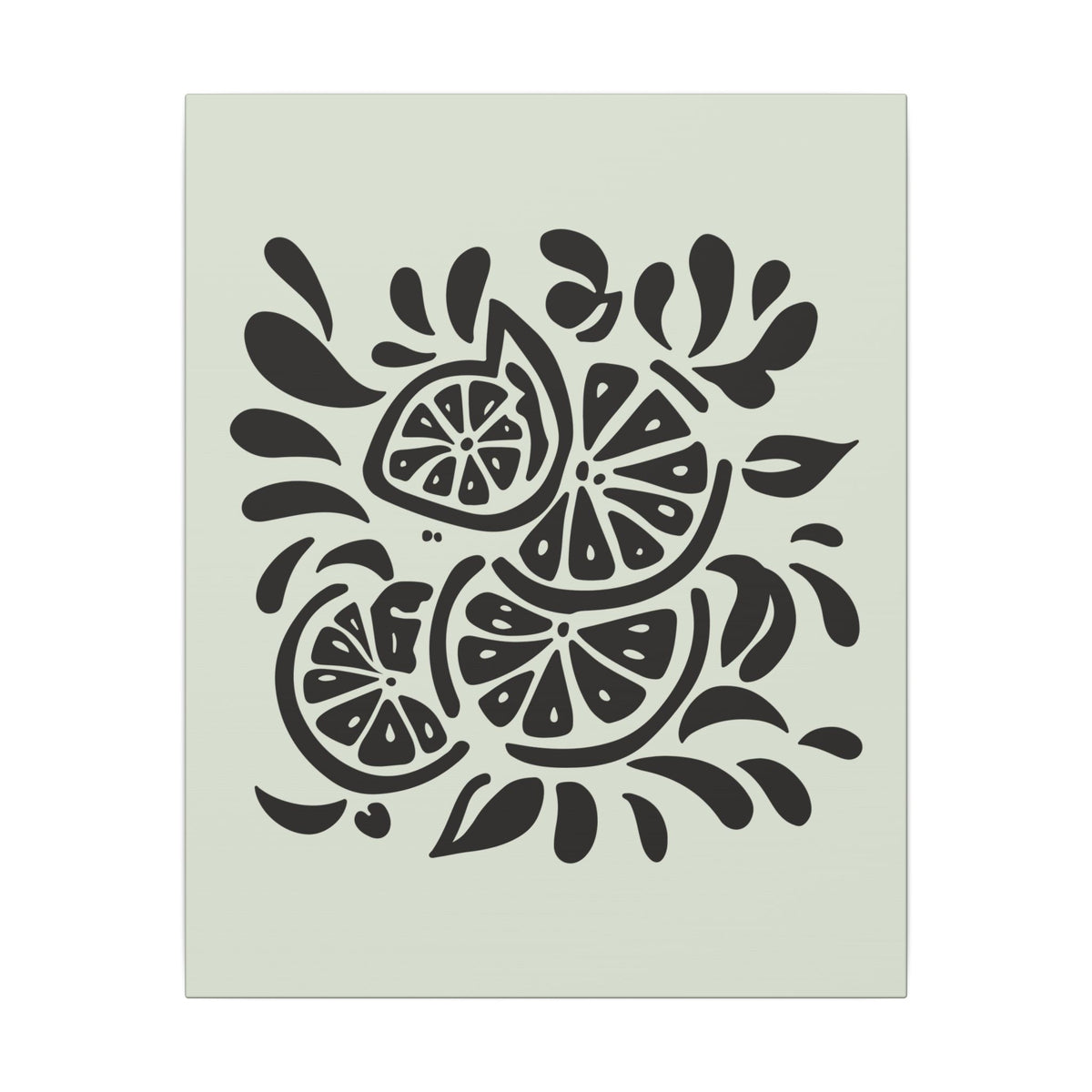 Monochrome Citrus Slice Canvas Print