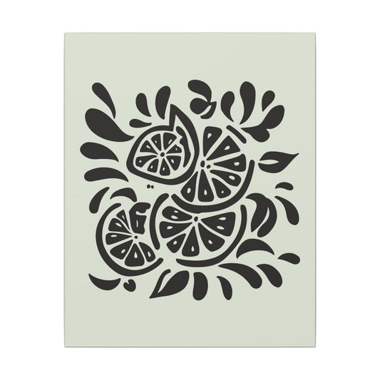 Monochrome Citrus Slice Canvas Print