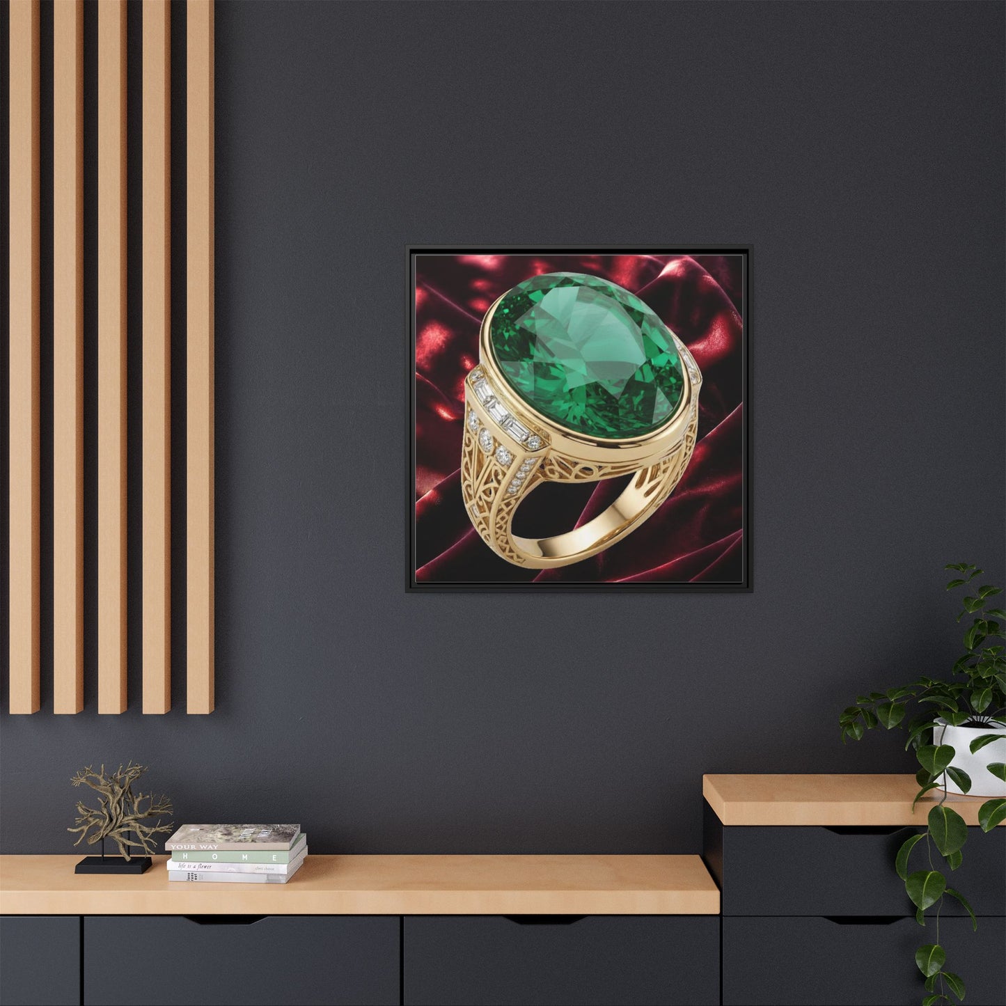 Claret Velvet Emerald Canvas