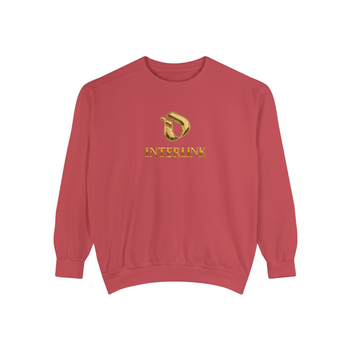 Gold Interlink Logo Crewneck Sweatshirt for Women