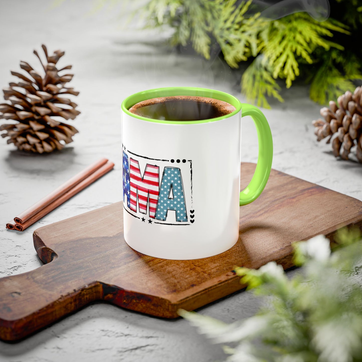 Mama Flag Print Ceramic Coffee Mug