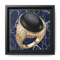 Sable Onyx Marble Ring Framed Canvas