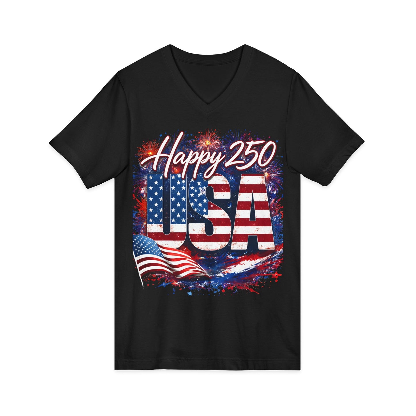 Happy 250 USA V-Neck T-Shirt