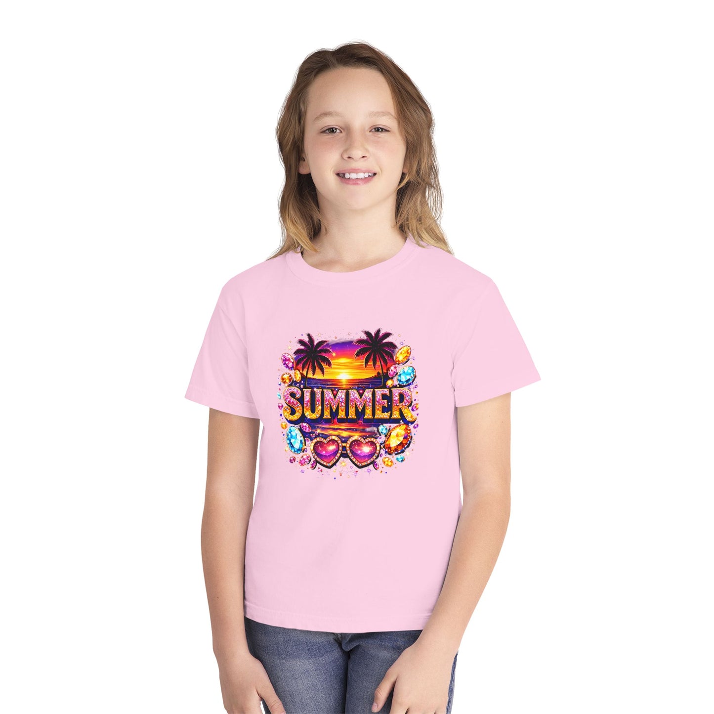 Youth Summer Retro Palm Beach Graphic Tee