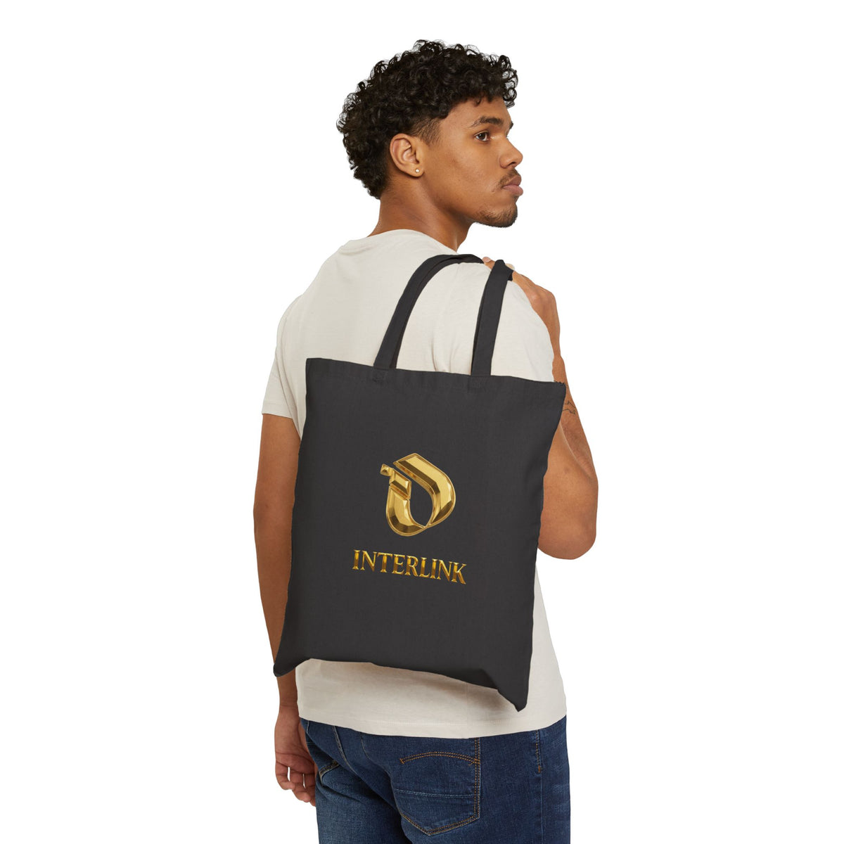 Heavy Canvas Tote with Interlink Gilded Crest