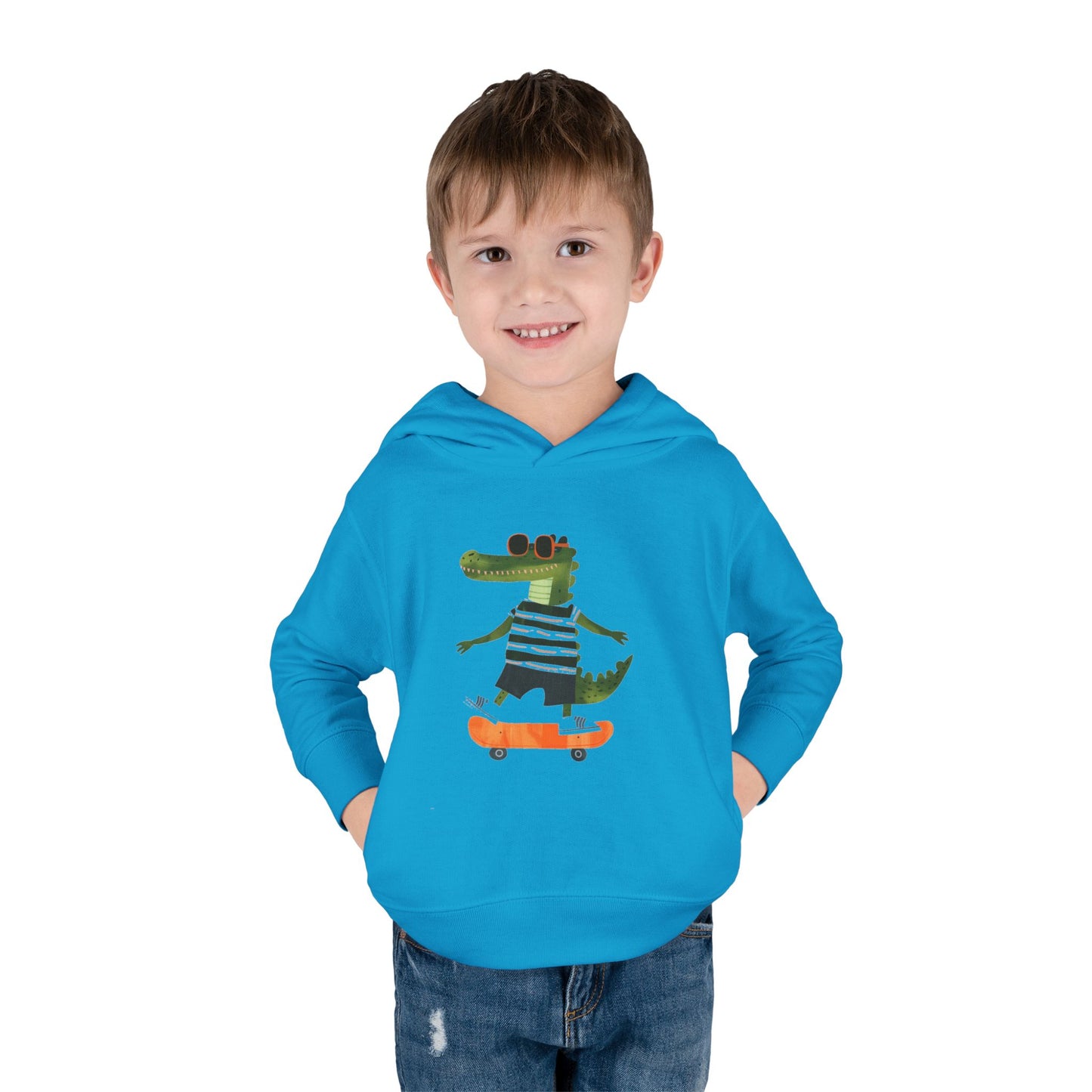 Skateboarding Crocodile Toddler Hoodie