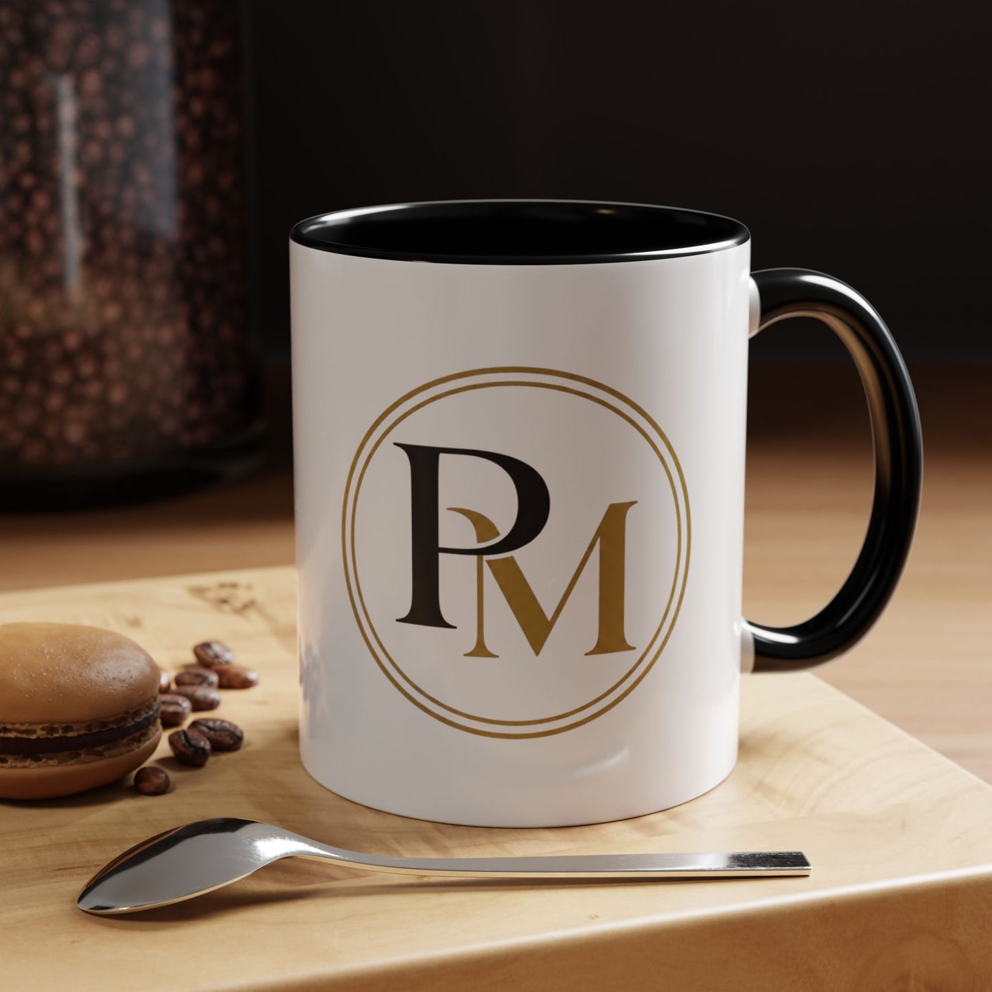 Black Gold PM Initial Accent Mug