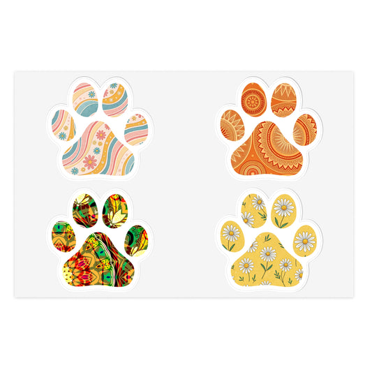Eclectic Paw Motif Sticker Sheet