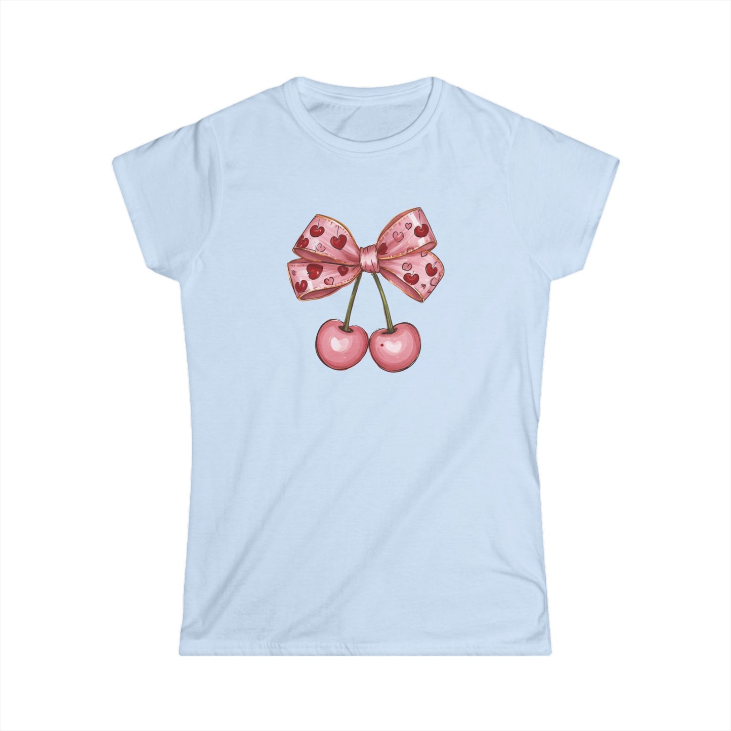 Pink Cherry Bow Graphic Women’s Tee