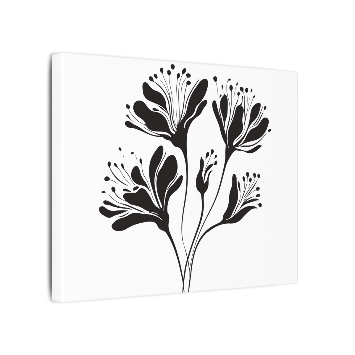 Minimal Black Botanical Canvas Print