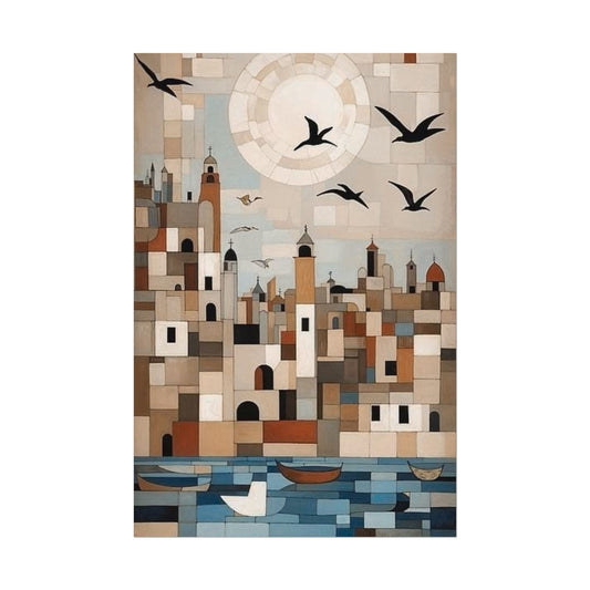 Moonlit Harbour Poster