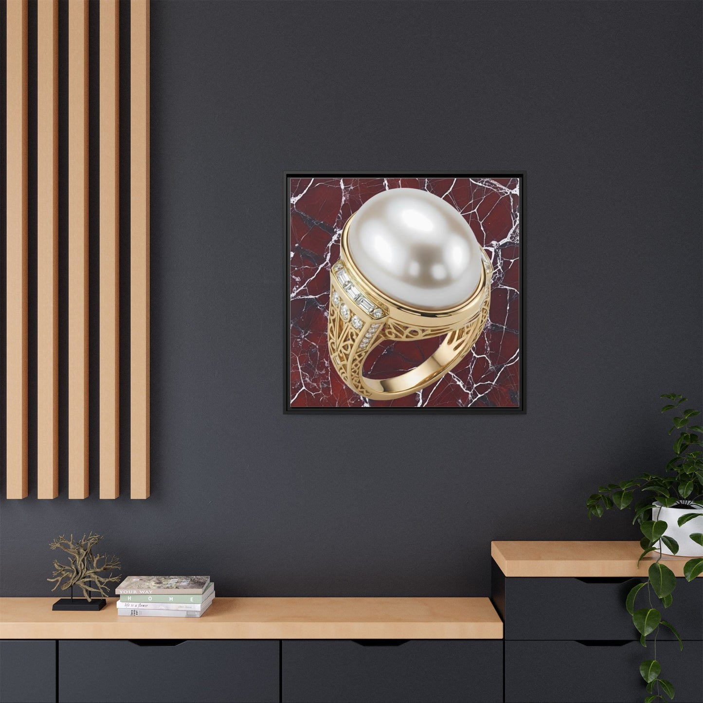 Pearl Jewellery Study Framed Canvas Wall Art