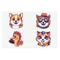 Cartoon Animal Friends Sticker Sheet
