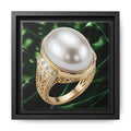 Luminous Pearl Emerald Satin Ring Canvas