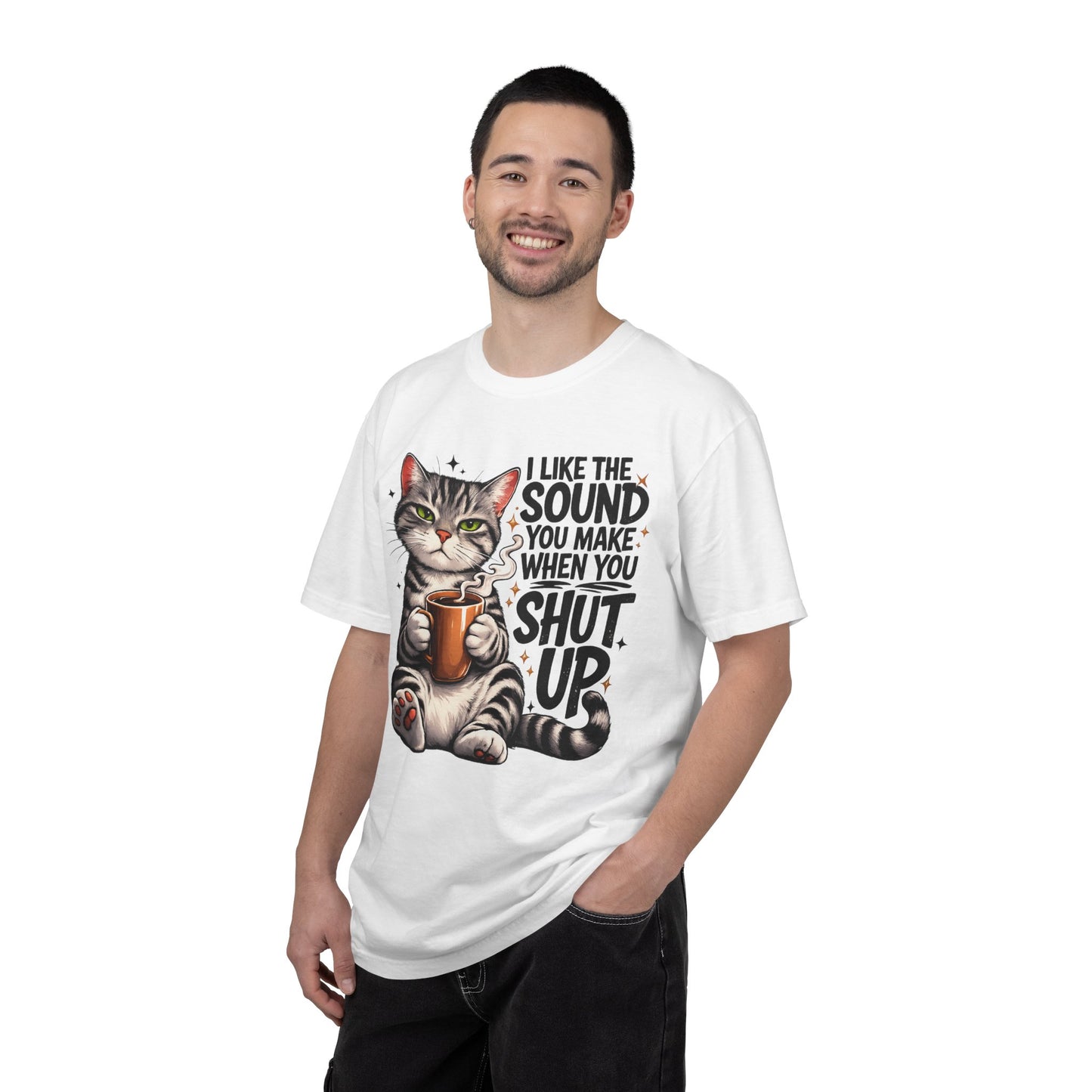 Sarcastic Cat Coffee Graphic T-Shirt
