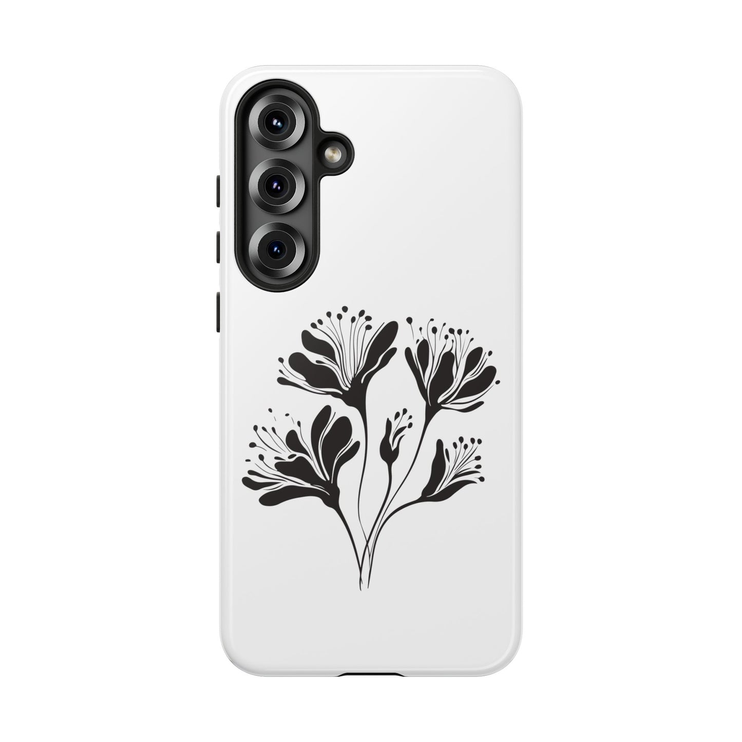 Botanical Black Floral Tough Phone Case