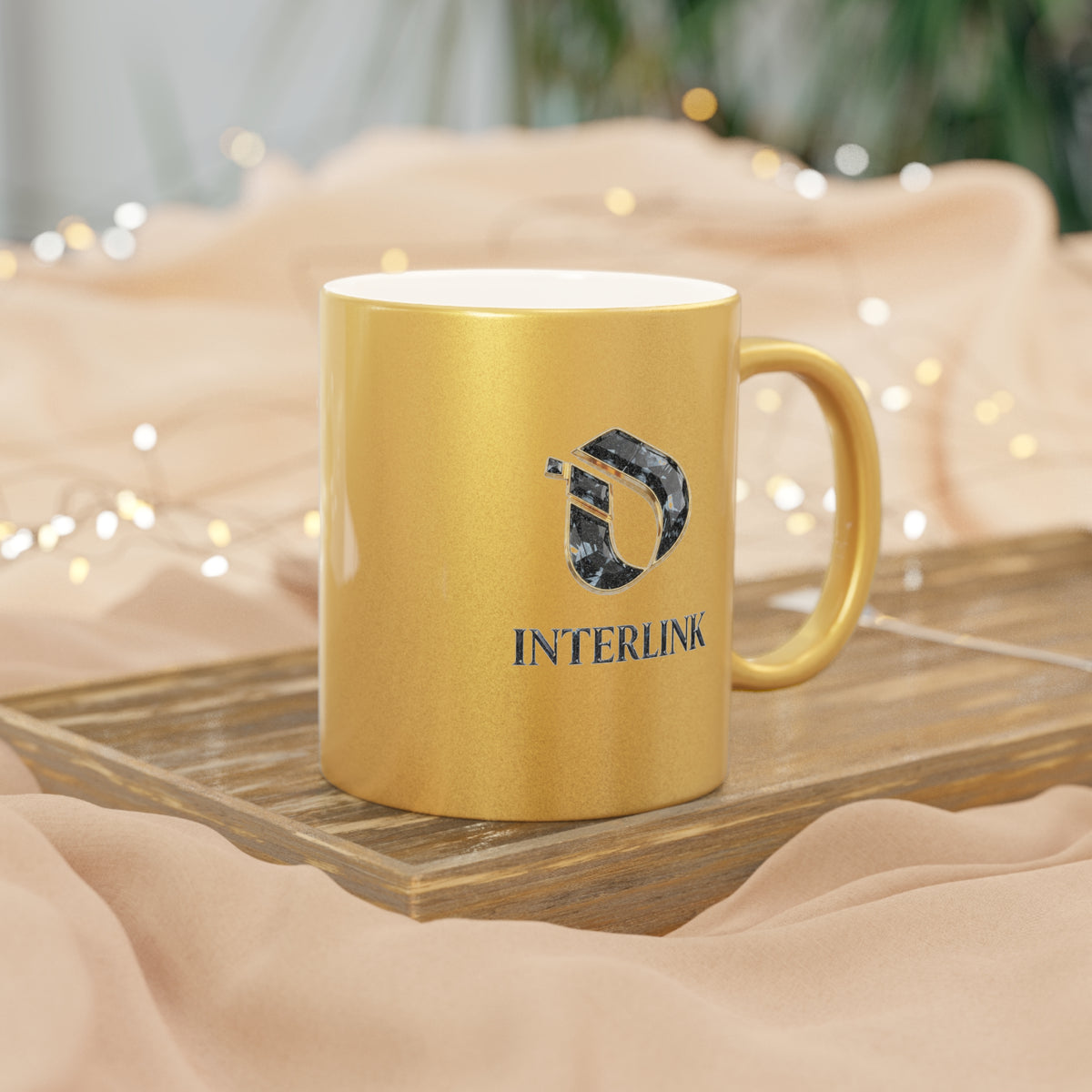 Black Diamond Interlink Metallic-Finish 11oz Ceramic Mug