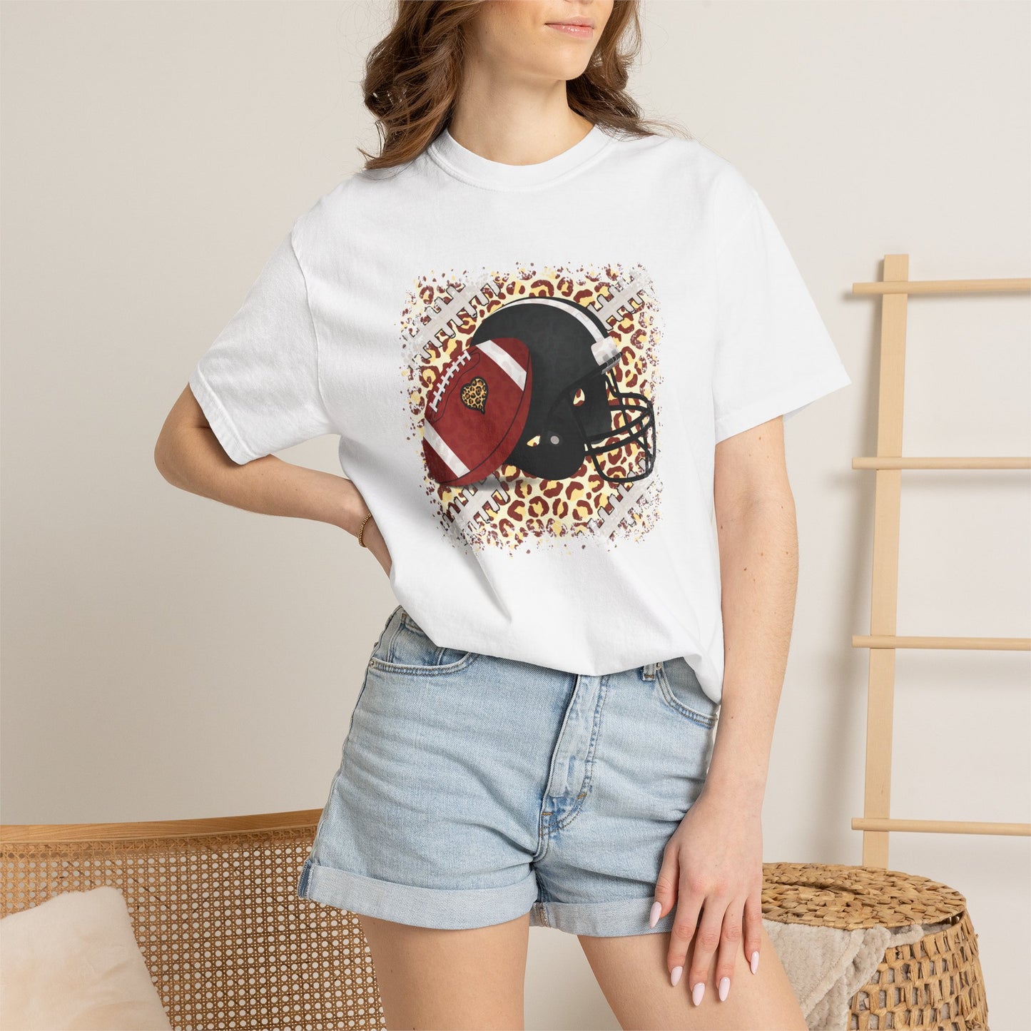Football Leopard Graphic T-Shirt