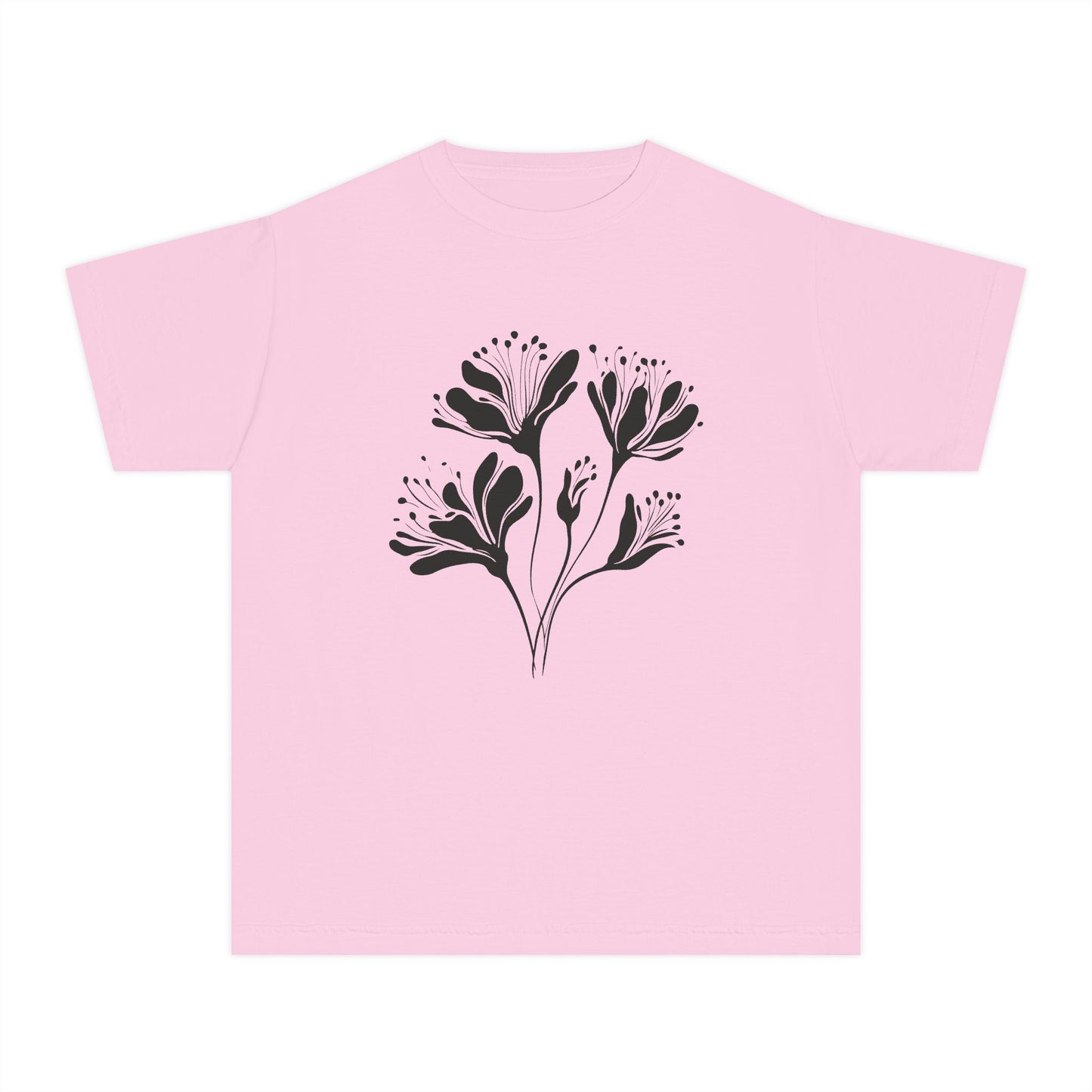 Youth Minimal Black Floral Tee