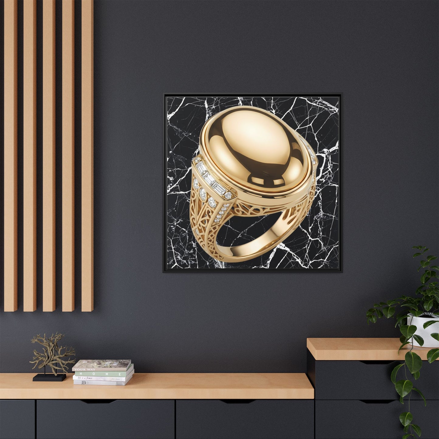 Gilded Marble Signet Canvas