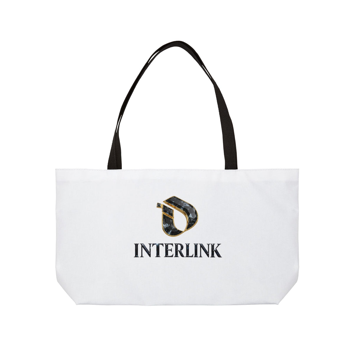 Black Diamond Facet Interlink T-Bottom Tote Bag
