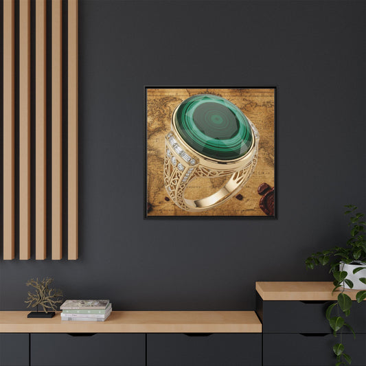 Banded Malachite Ring Framed Canvas