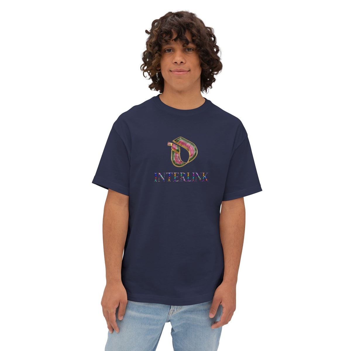 Multicolor Tourmaline Interlink Front Logo Boxy Tee