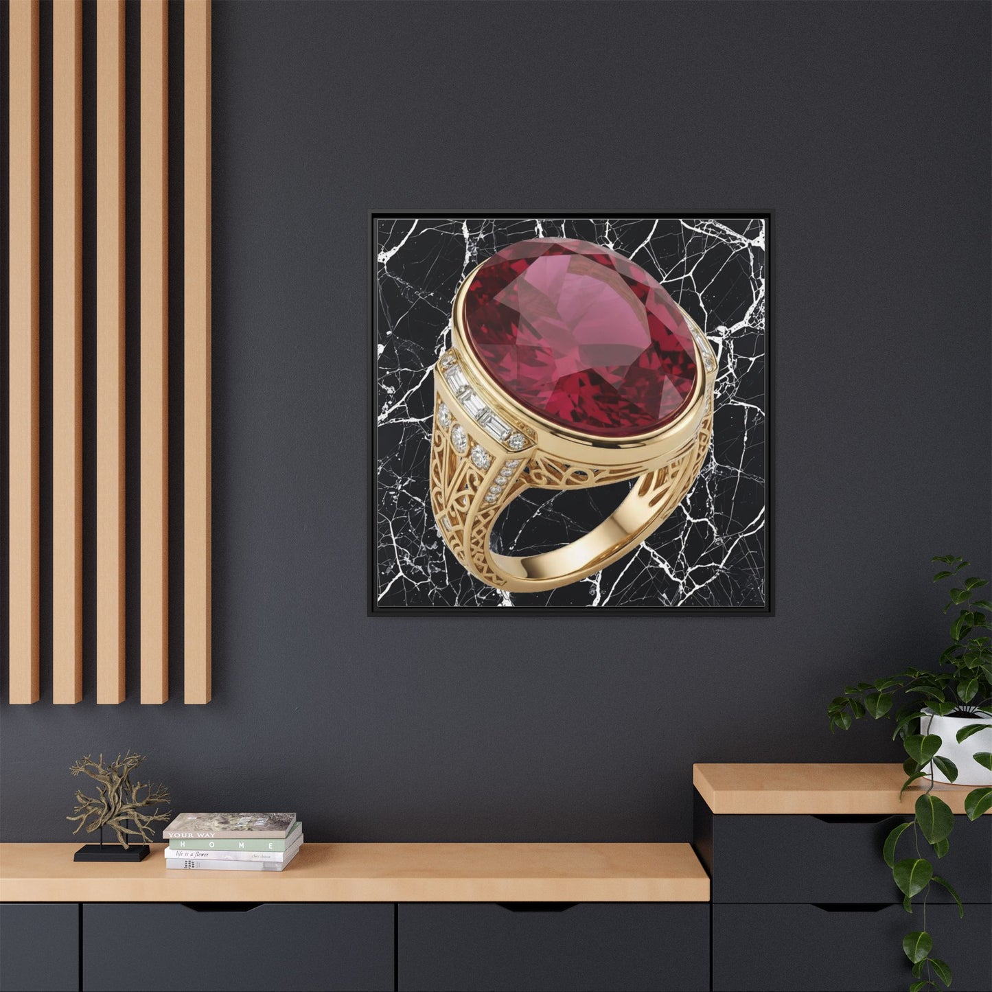 Crimson Marble Canvas