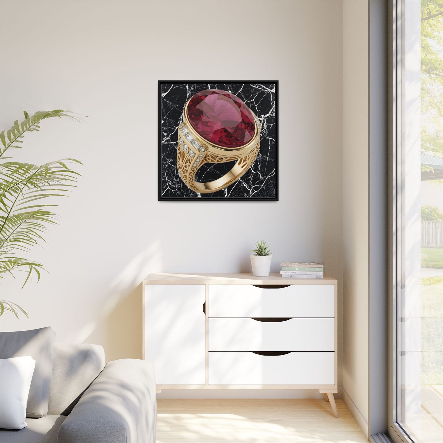 Crimson Marble Canvas