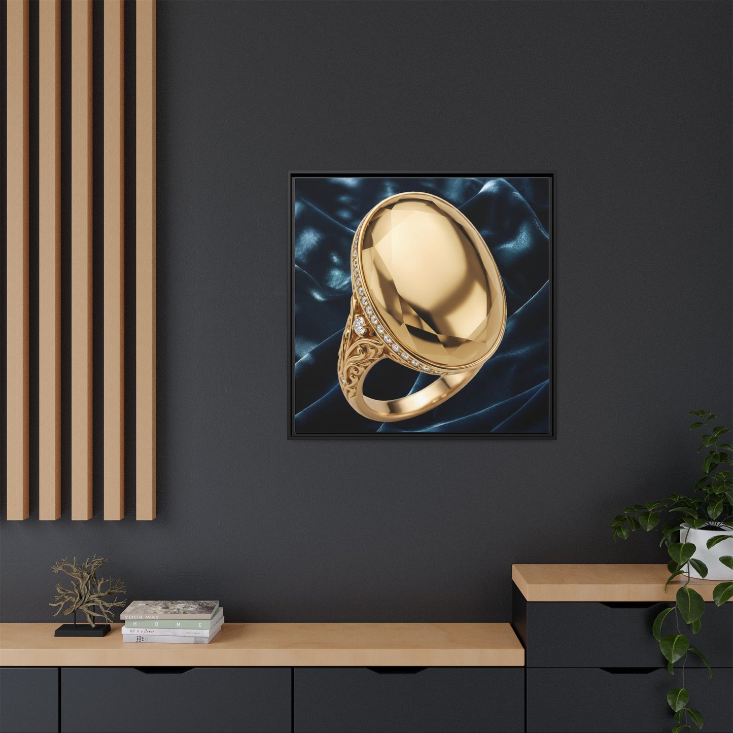Faceted Gold Sovereign Ring Canvas