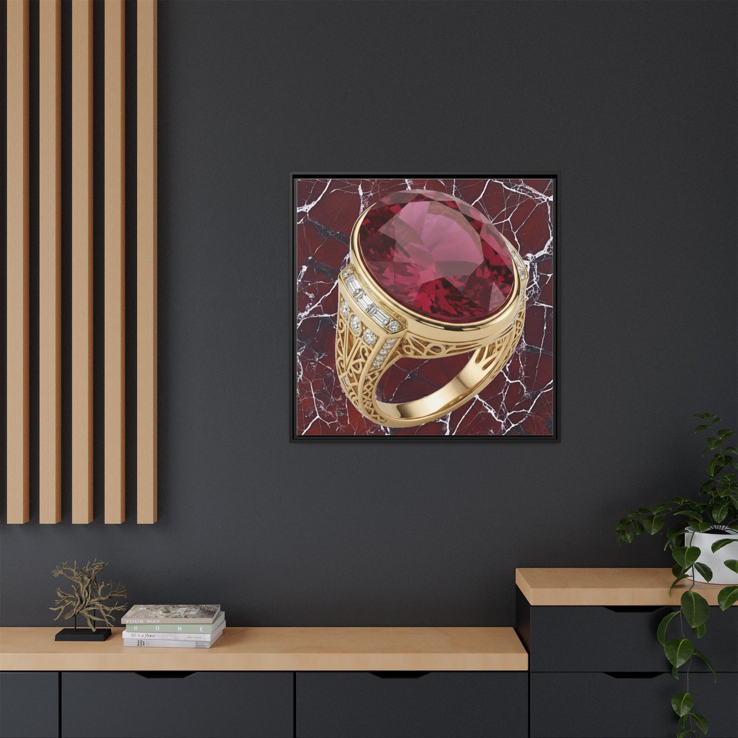 Burgundy Ruby Veinstone Canvas