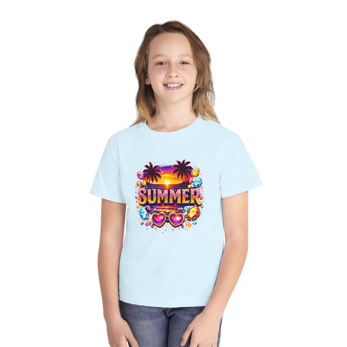 Youth Summer Retro Palm Beach Graphic Tee