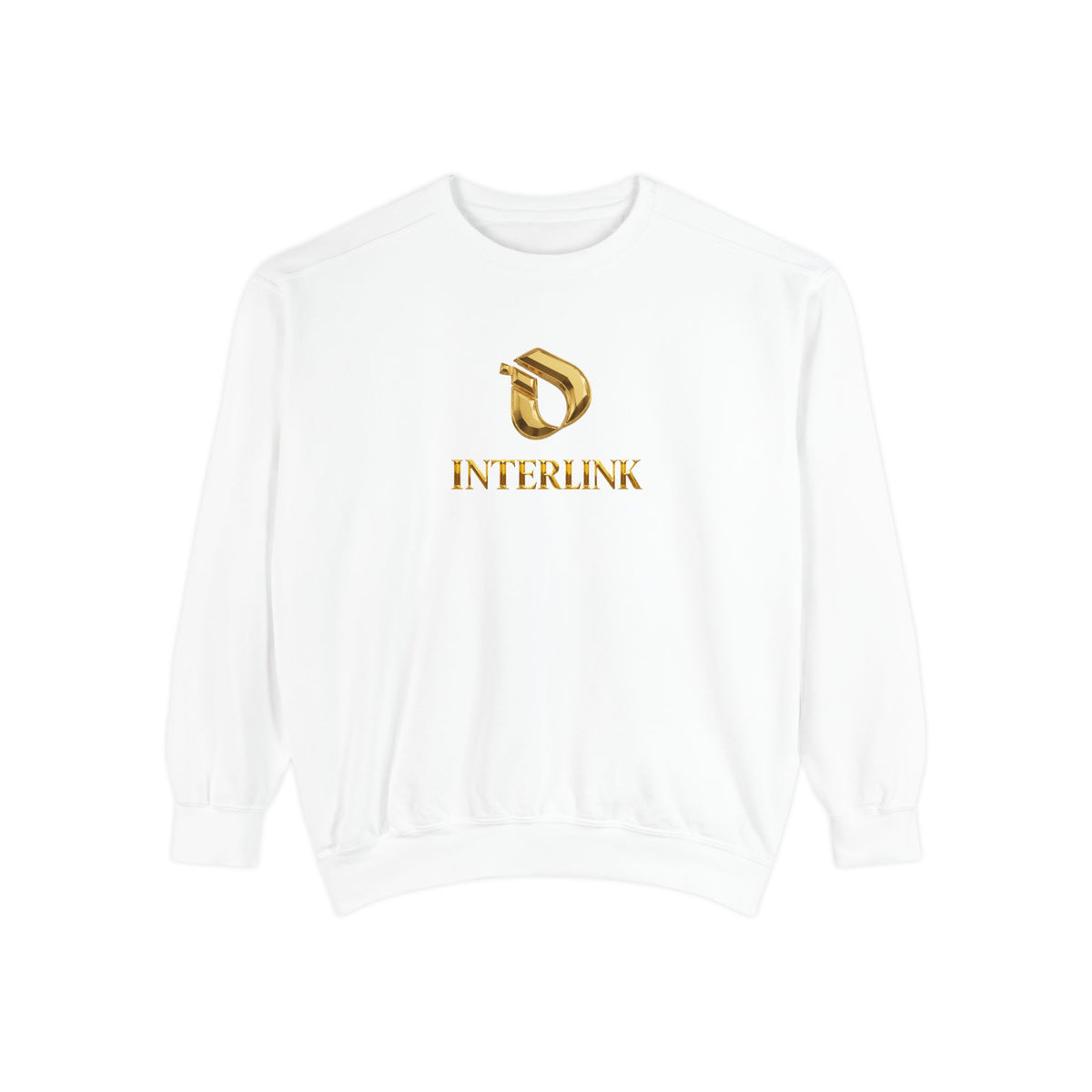 Gold Interlink Logo Crewneck Sweatshirt for Women