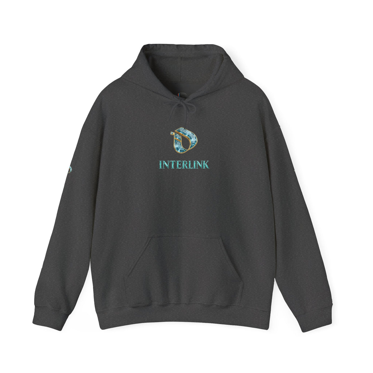 Aquamarine Crest Interlink Men’s Pullover Hoodie
