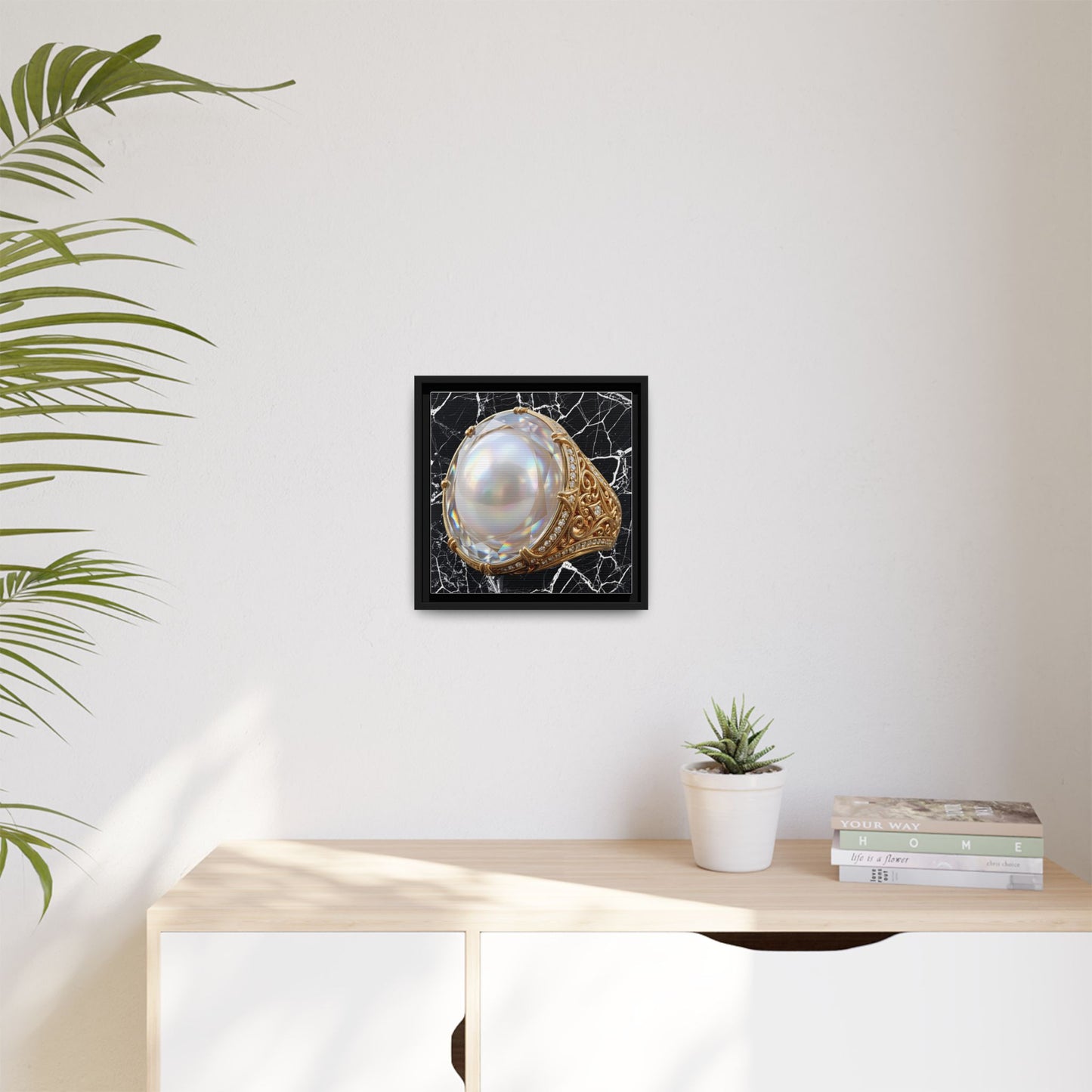 Pearlescent Marble Ring Wall Canvas