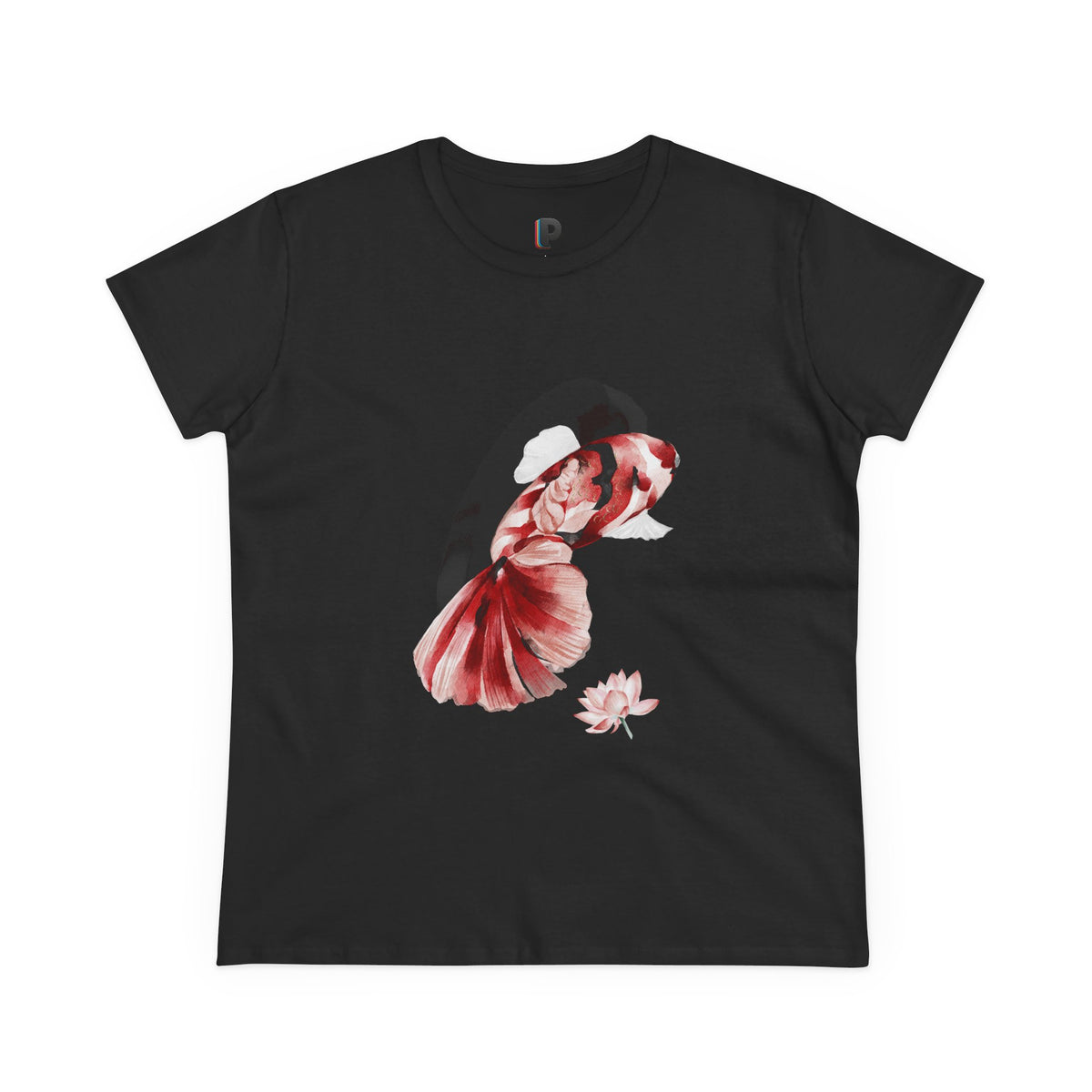 Crimson Betta & Lotus Watercolor Women’s Tee