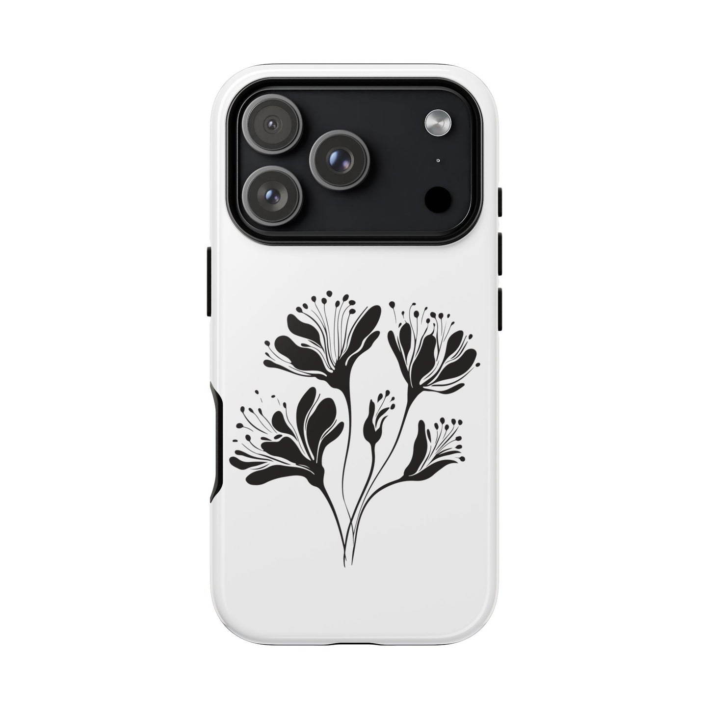 Botanical Black Floral Tough Phone Case