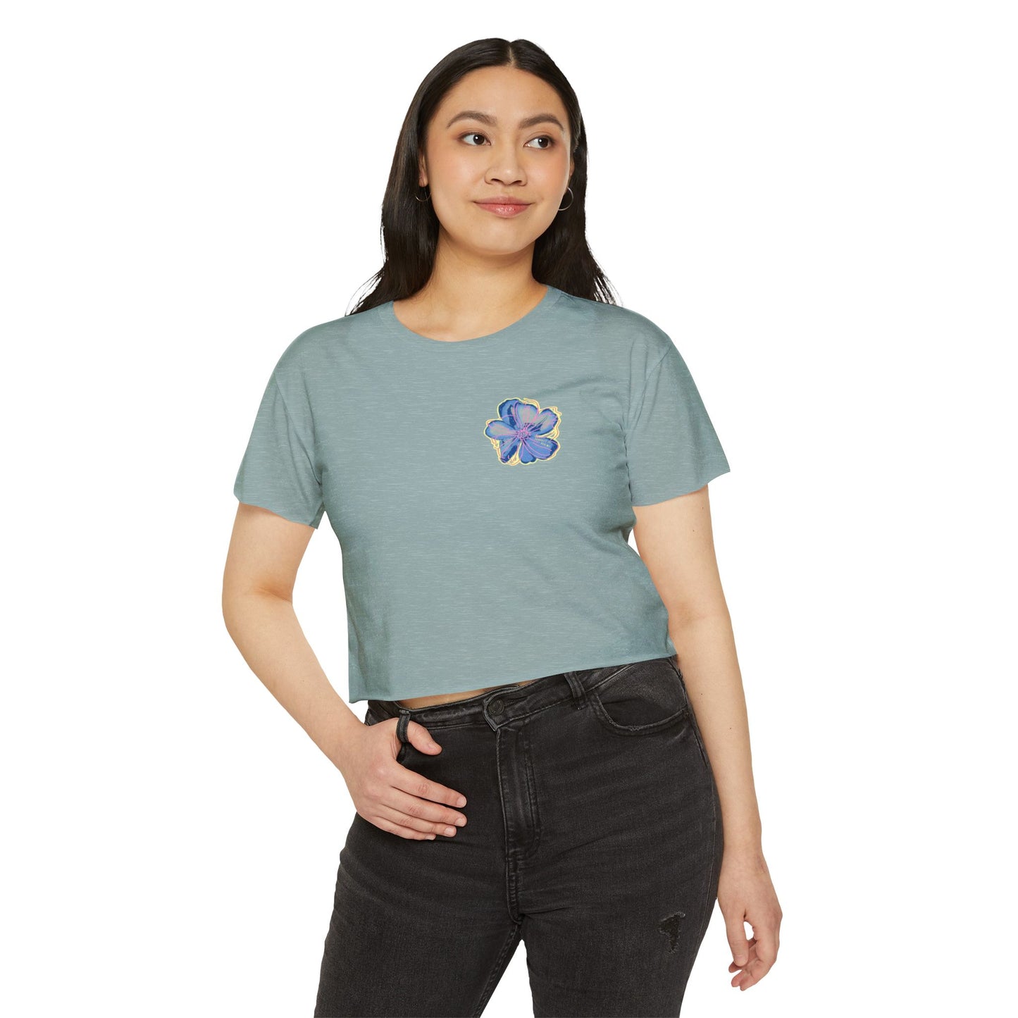 Floral Chest Graphic Boxy Tee