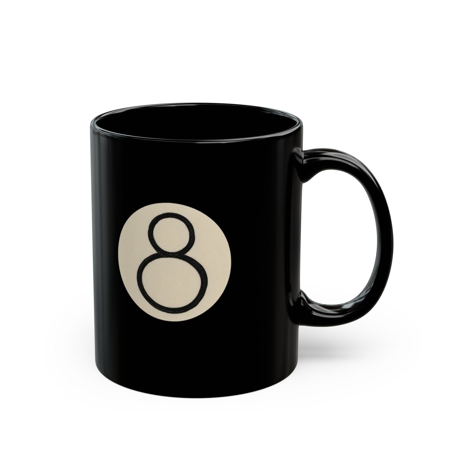 Retro 8 Ball Black Mug