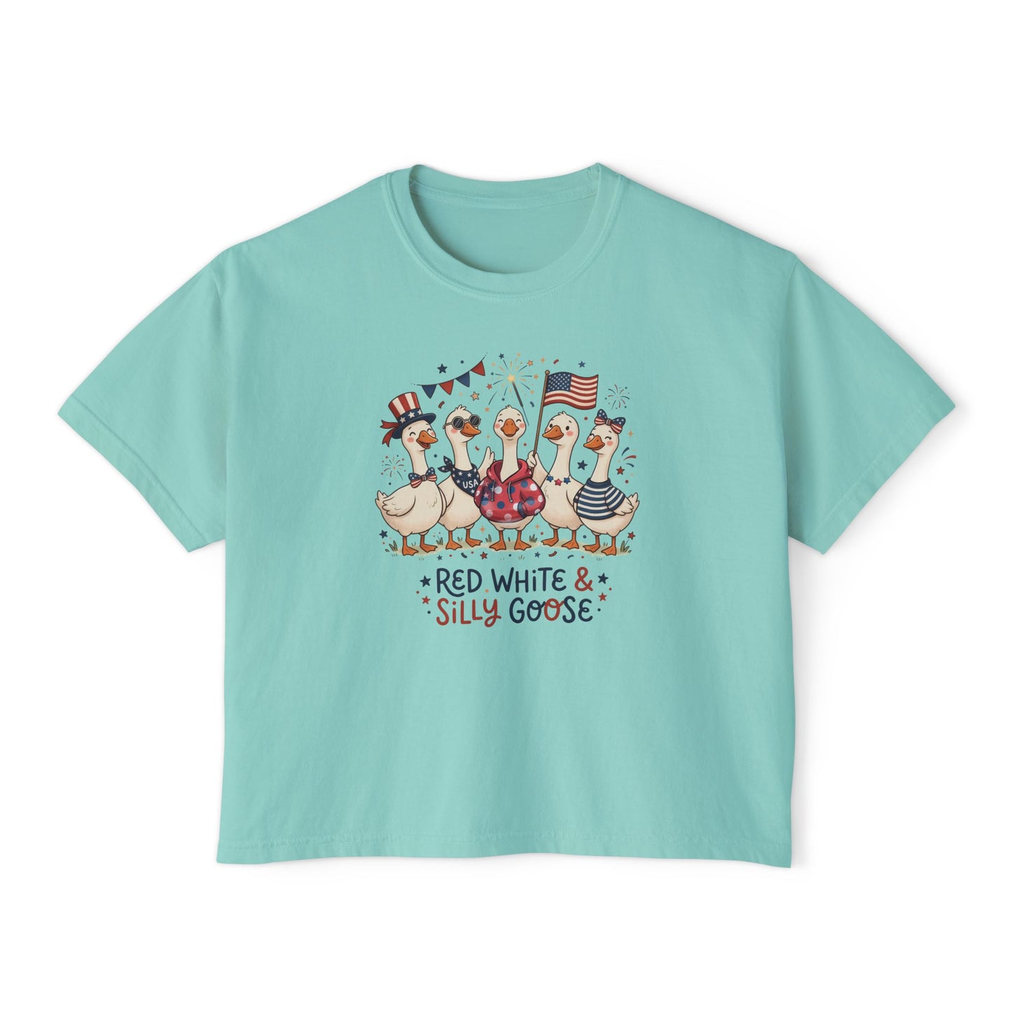 Red White & Silly Goose Women’s Boxy T-Shirt