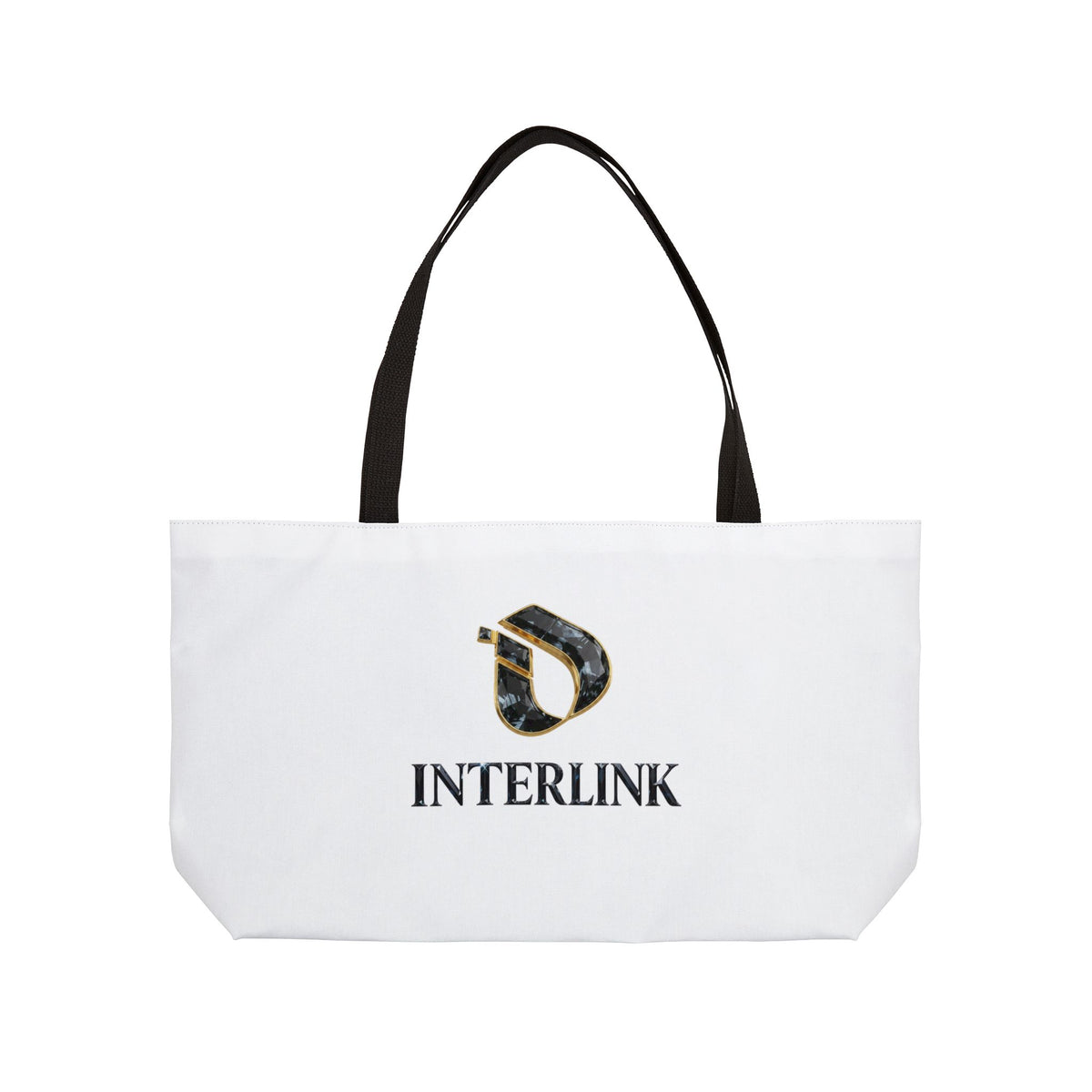 Black Diamond Facet Interlink T-Bottom Tote Bag