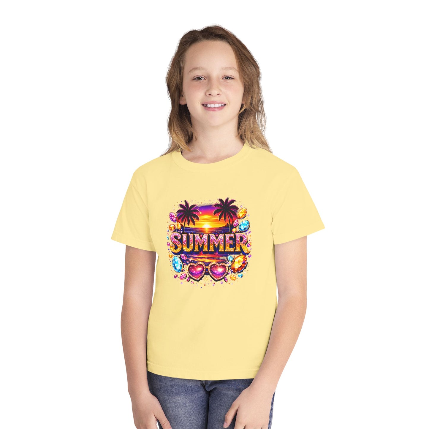 Youth Summer Retro Palm Beach Graphic Tee
