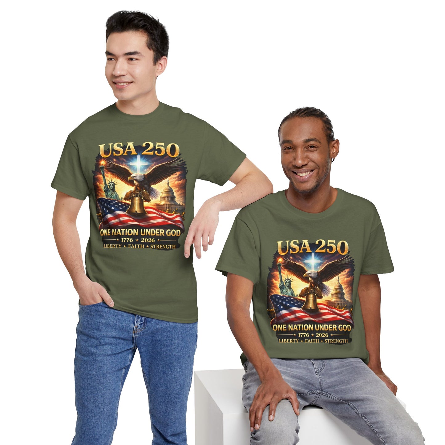 USA 250 Patriotic Tee – One Nation Under God 1776 Shirt