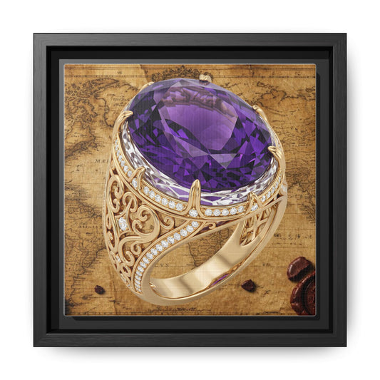 Ornate Amethyst Ring Framed Canvas