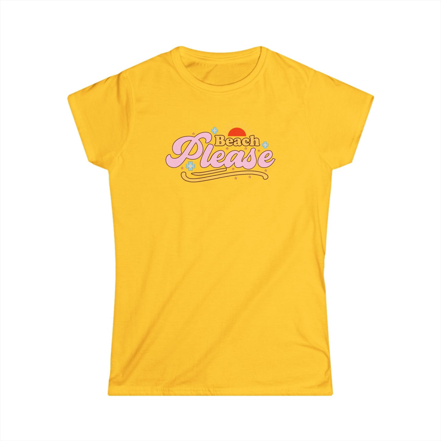 Beach Please Retro Sunset Tee