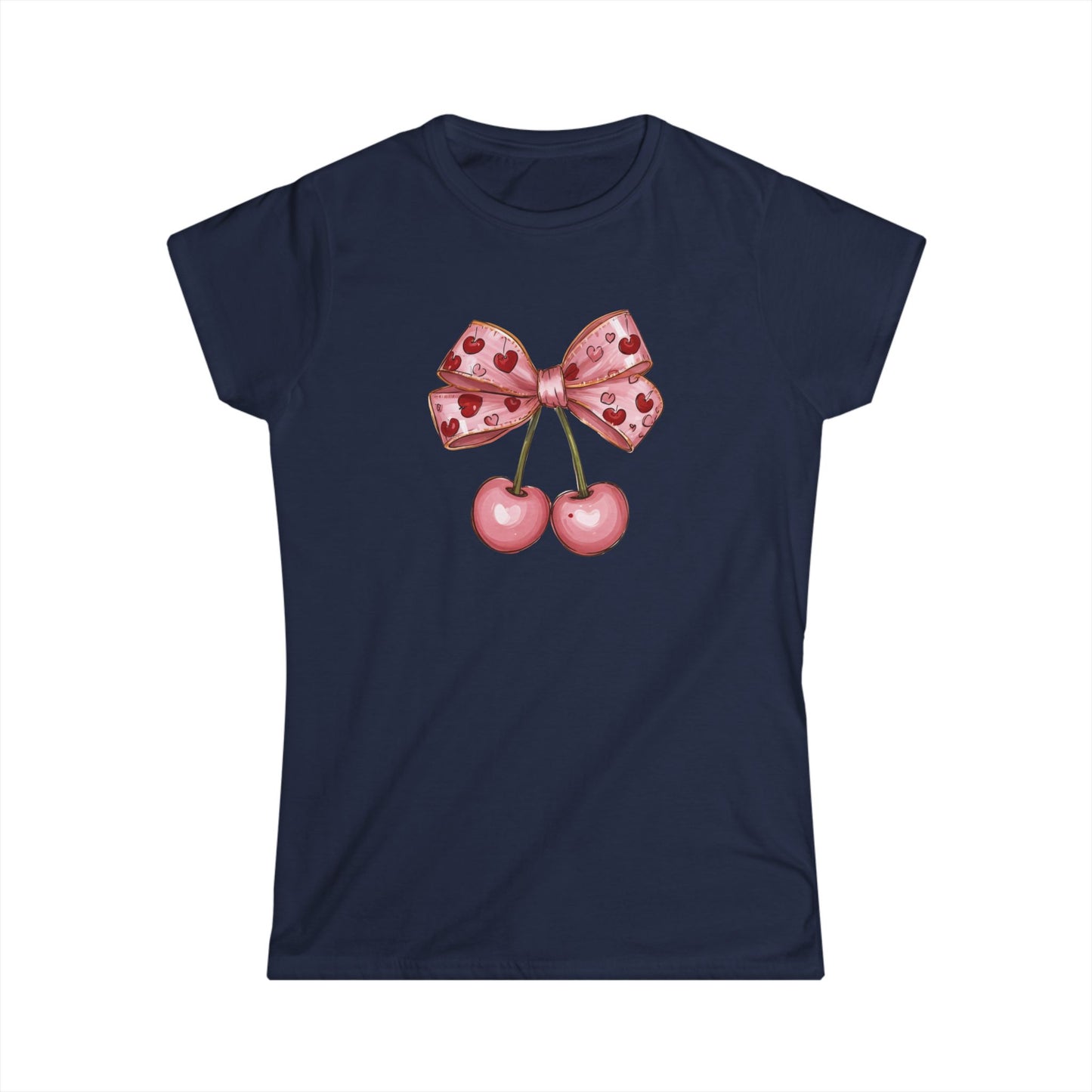 Pink Cherry Bow Graphic Women’s Tee