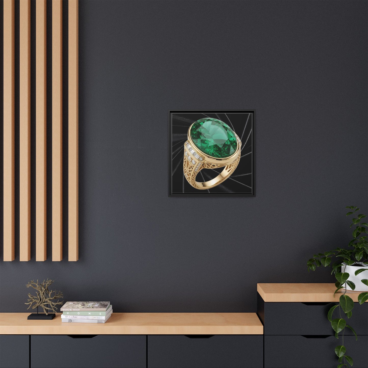 Noir Emerald Jewel Canvas