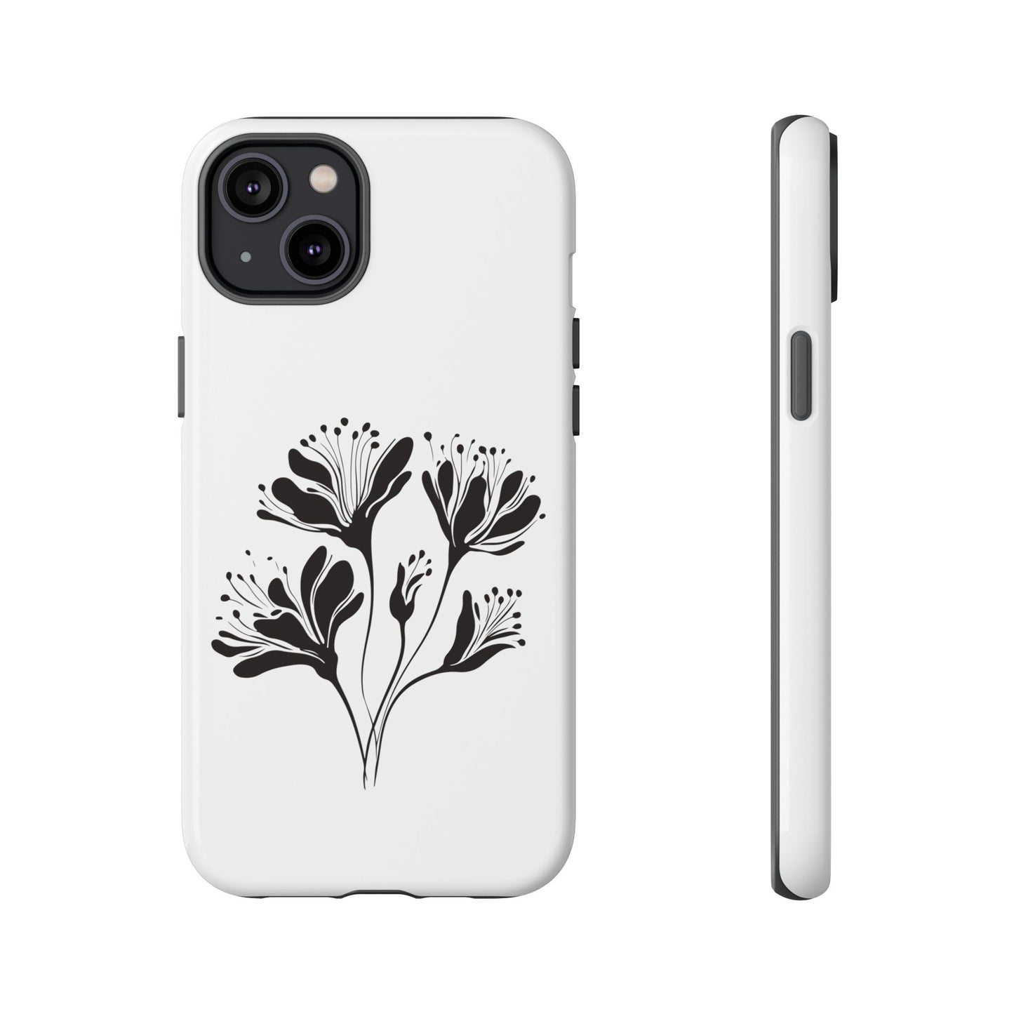 Botanical Black Floral Tough Phone Case