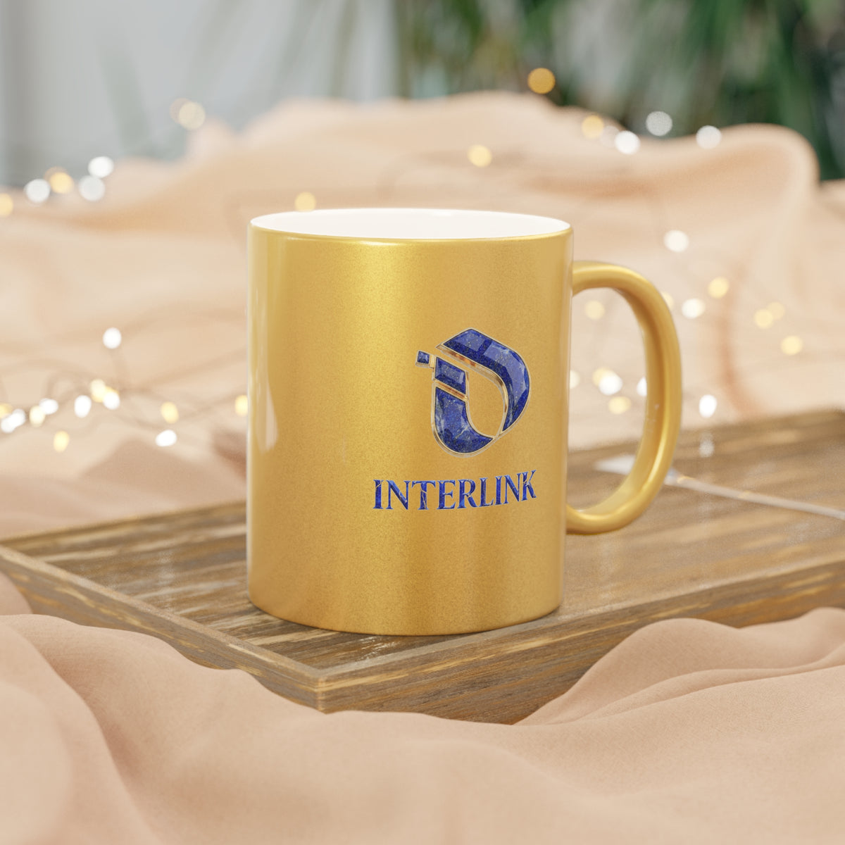 Lapis Lazuli Interlink Metallic-Finish 11oz Ceramic Mug